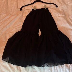 Black Sheer Flared Pants